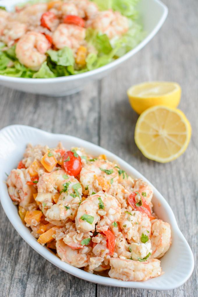 This recipe for Greek Shrimp and Farro is perfect for a quick, healthy dinner. Loaded with flavor, it's easy to make and tastes great warm or cold!