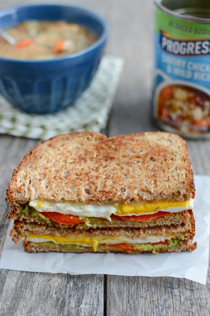 This Easy 5 Minute Lunch is perfect for a busy day. Pair a jazzed up grilled cheese with a cup of soup for an easy, filling meal.
