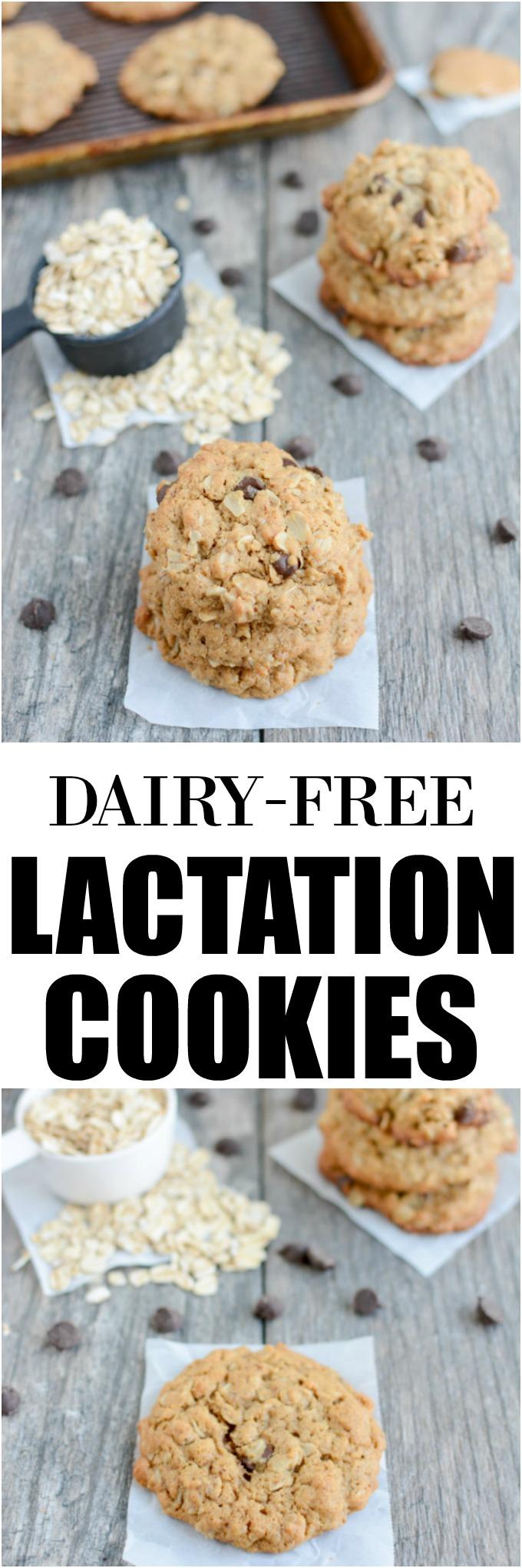 These Dairy-Free Lactation Cookies are the perfect snack for nursing moms. Not breastfeeding? Leave out the brewers yeast and enjoy an oatmeal chocolate chip cookie for dessert!