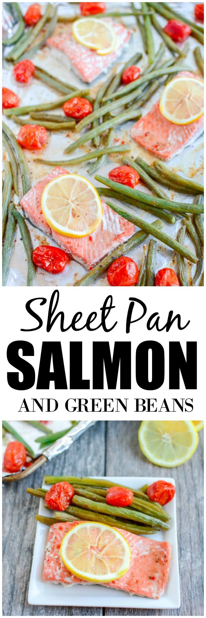 This Sheet Pan Italian Salmon and Green Beans is a healthy 20-minute dinner that requires just four ingredients!