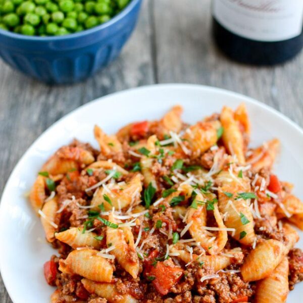 This Instant Pot Pasta with Meat Sauce is a simple, healthy dinner recipe the whole family will love!