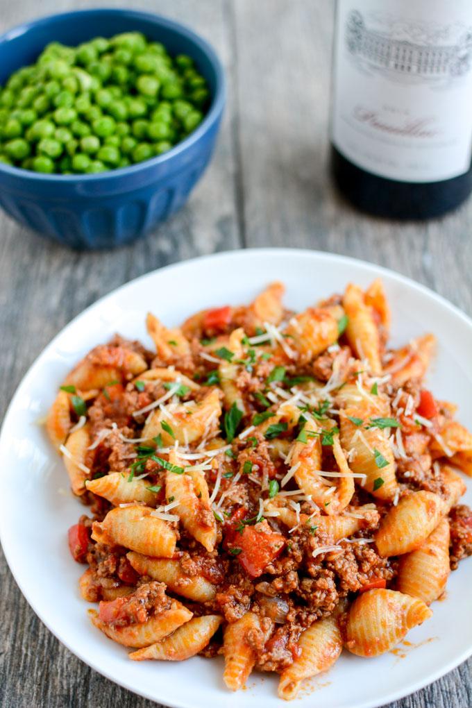 This Instant Pot Pasta with Meat Sauce is a simple, healthy dinner recipe the whole family will love!