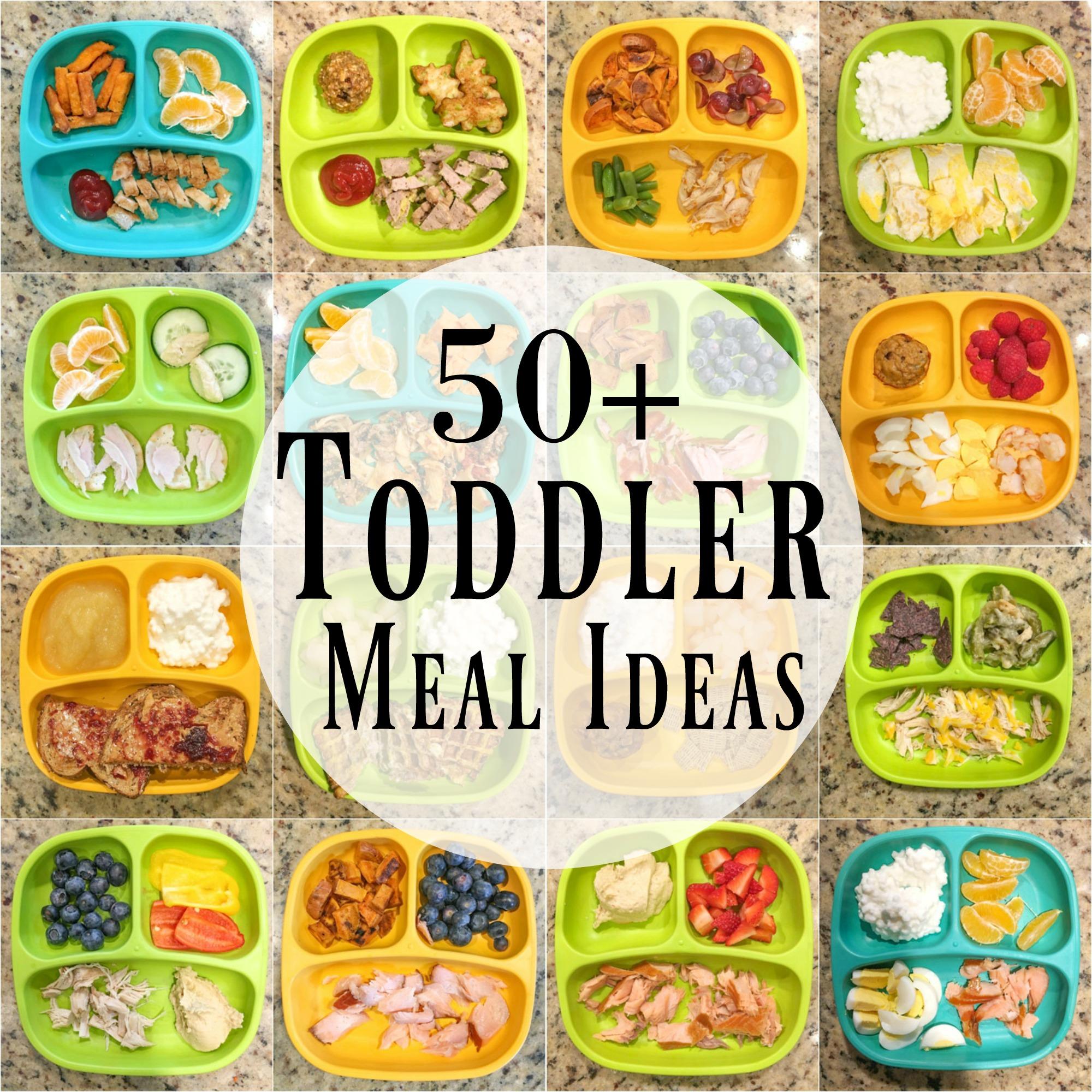 Need some healthy toddler meal ideas? Here are 50 kid-friendly ideas for breakfast, lunch and dinner to help inspire you if you’re stuck in a rut!