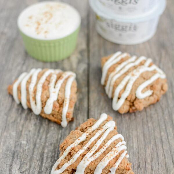 These Small Batch Cinnamon Roll Scones are perfect for a weekend breakfast or brunch. They're bursting with cinnamon flavor and topped with a delicious yogurt drizzle.