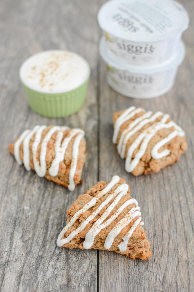 These Small Batch Cinnamon Roll Scones are perfect for a weekend breakfast or brunch. They're bursting with cinnamon flavor and topped with a delicious yogurt drizzle. 