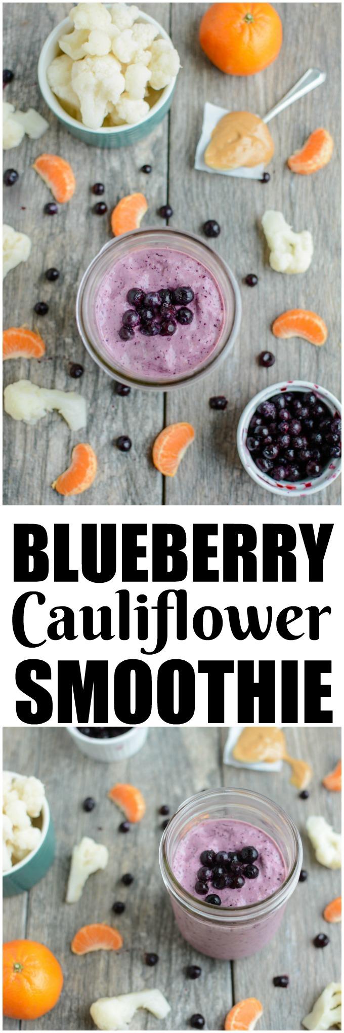 This Blueberry Cauliflower Smoothie is packed with vegetables, protein and healthy fats. Easy and kid-friendly, it's perfect for a healthy breakfast or snack!