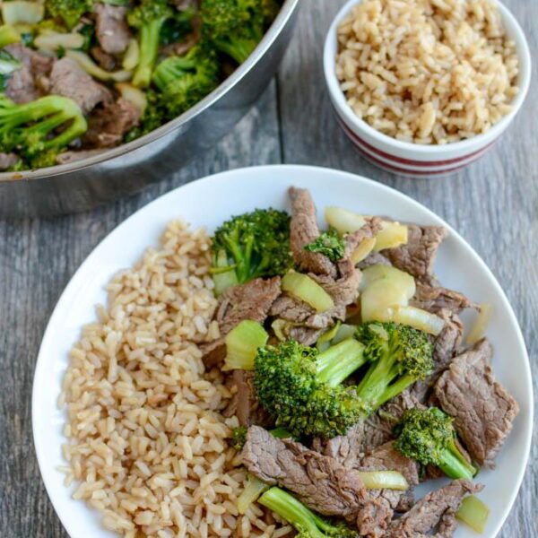 Include this Asian Flank Steak in your next food prep session. Marinate overnight and use it for this 15-minute beef and broccoli dinner or grill it and enjoy the leftovers for lunch.