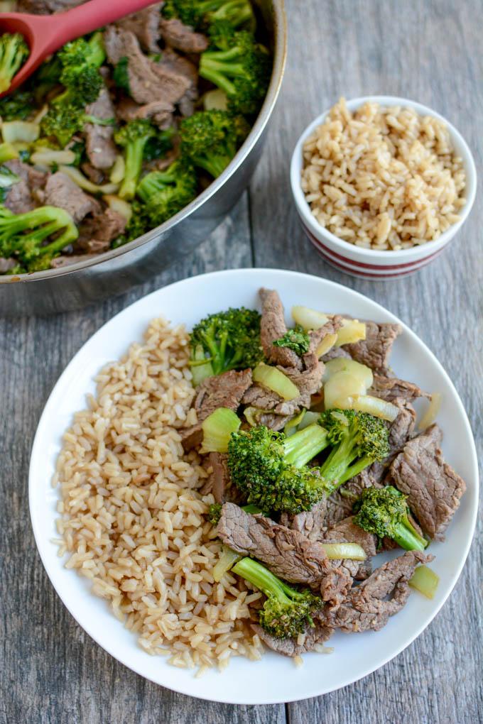 Include this Asian Flank Steak in your next food prep session. Marinate overnight and use it for this 15-minute beef and broccoli dinner or grill it and enjoy the leftovers for lunch.