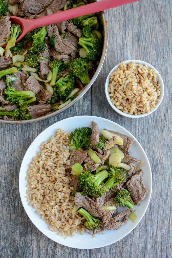 Include this Asian Flank Steak in your next food prep session. Marinate overnight and use it for this 15-minute beef and broccoli dinner or grill it and enjoy the leftovers for lunch.