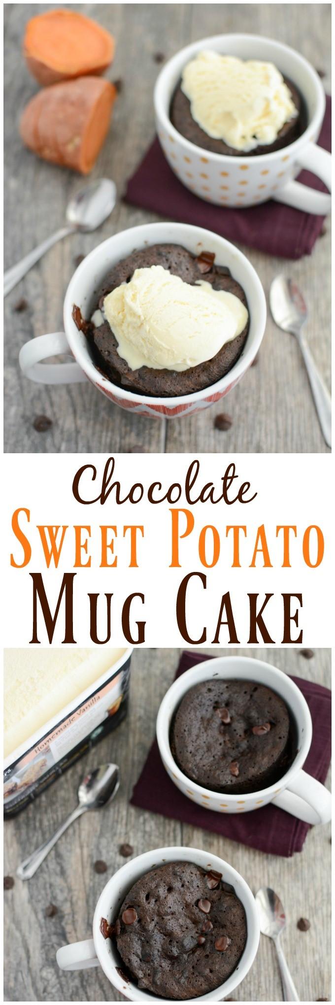 This Chocolate Sweet Potato Mug Cake recipe is a quick and easy way to satisfy your dessert craving!