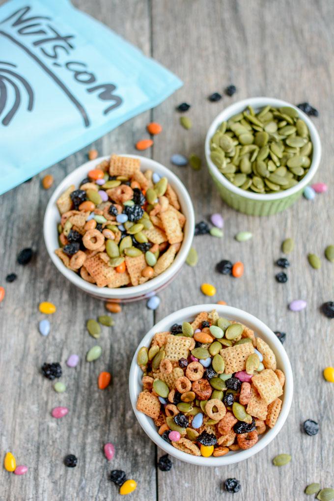 This Nut-Free Toddler Trail Mix is the perfect make-ahead snack. Make a batch during your food prep session and portion into bags for kids to eat throughout the week.