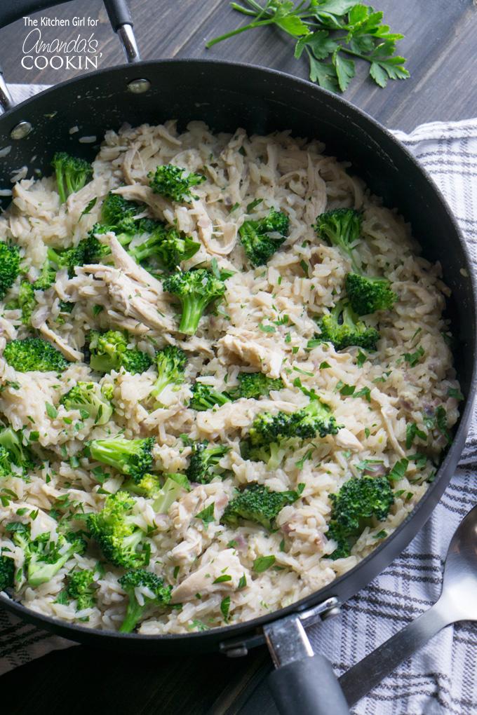 one skillet chicken broccoli and rice