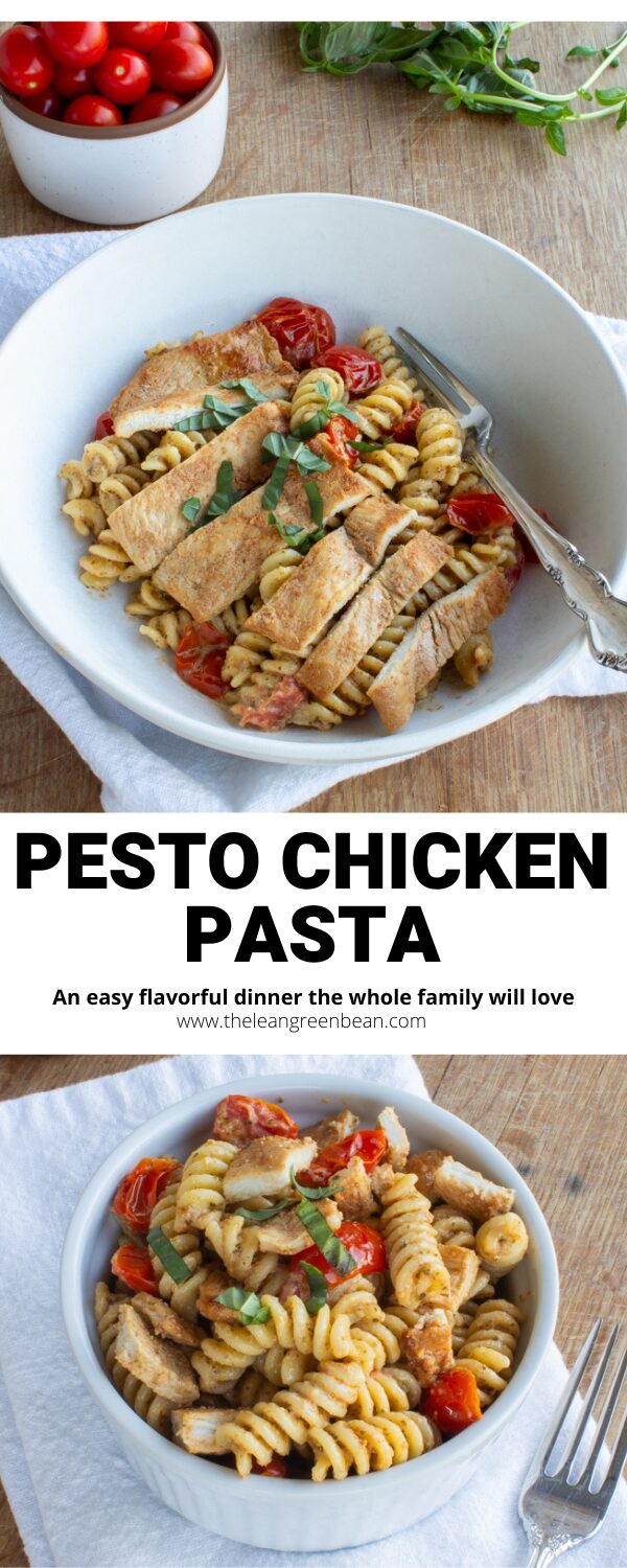 Chicken Pesto Pasta 8 This Chicken Pesto Pasta is an easy and delicious family-friendly dinner recipe that everyone will love! It comes together quickly and is full of flavor!