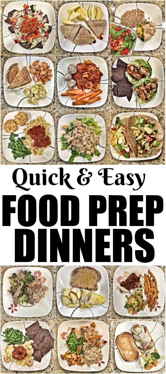 These Quick Food Prep Dinners are perfect for busy nights. Learn what food to prep ahead of time and how to use it to assemble quick and healthy weeknight dinners. 