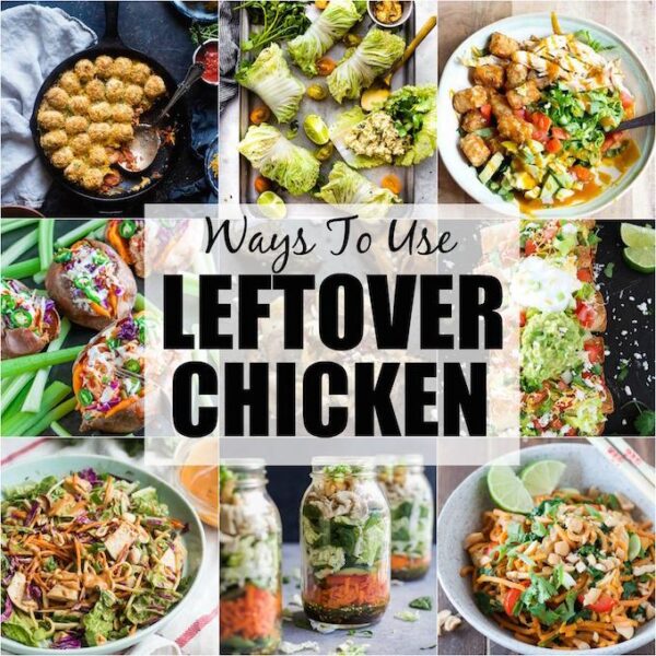 Looking for ways to use leftover chicken? Here are 30+ recipes that call for pre-cooked or rotisserie chicken to help you transform your leftovers into healthy new lunches or dinners!