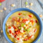 This Instant Pot Thai Peanut Chicken Soup recipe is dairy-free and packed with summer vegetables. Perfect for a healthy lunch or dinner in under 30 minutes.