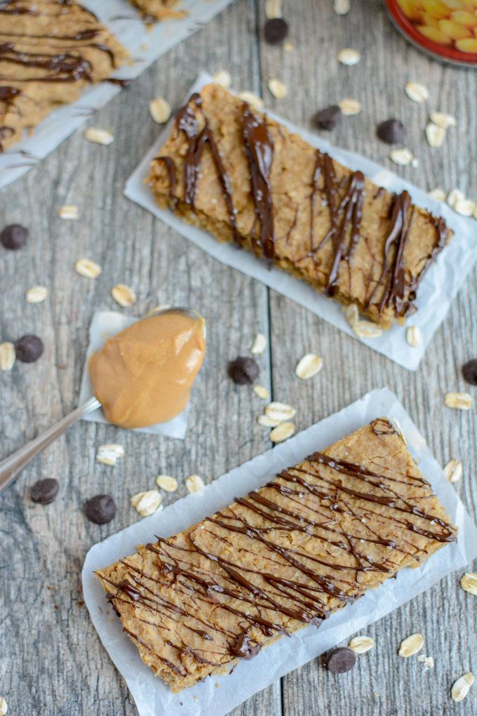 These Peanut Butter Chickpea Bars are perfect for breakfast or an after school snack. They're healthy, kid-friendly and easy to make. Plus they're vegan, gluten-free and dairy-free!