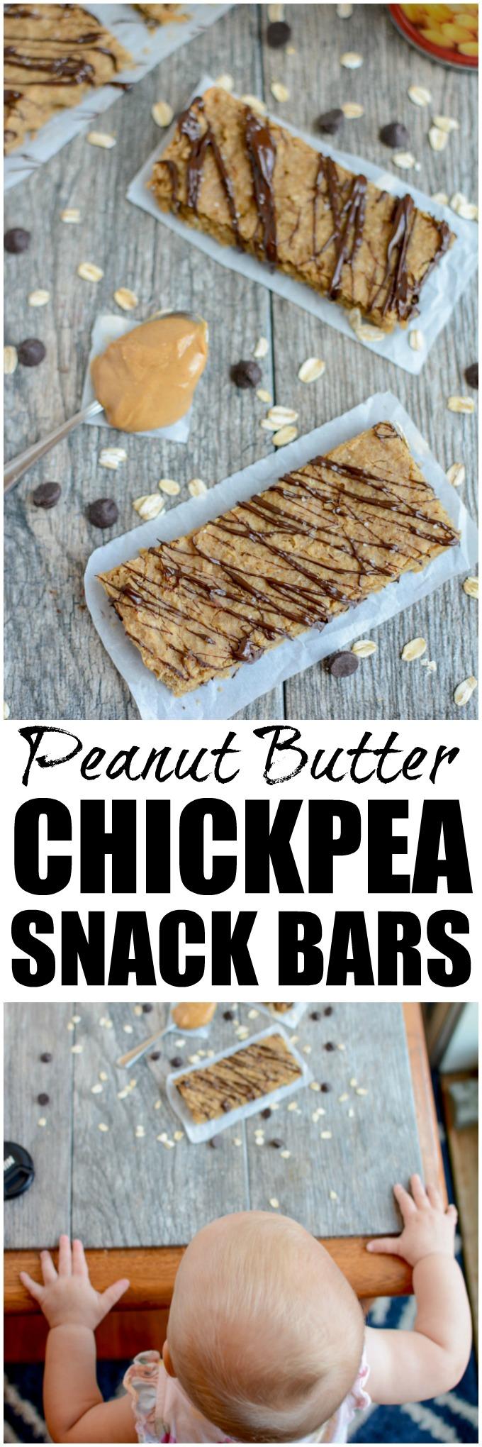 These Peanut Butter Chickpea Bars are perfect for breakfast or an after school snack. They're healthy, kid-friendly and easy to make. Plus they're vegan, gluten-free and dairy-free!