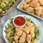 These Crispy Chicken and Potato Bowls with Sweet Sweet and Spicy Ketchup are cooked on a sheet pan for an easy, healthy dinner recipe the whole family will love. 