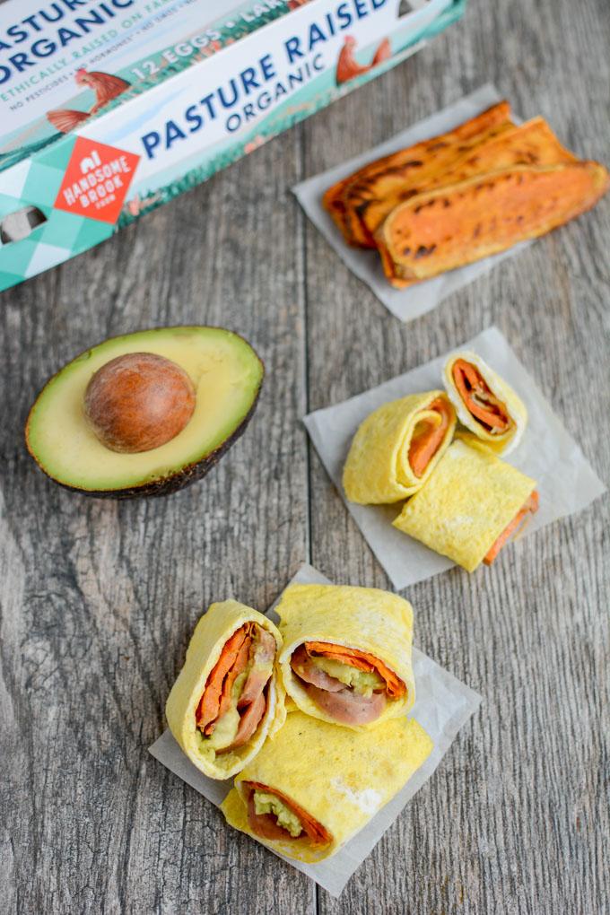 These Sweet Potato Egg Wrap Bites make an easy, healthy breakfast, lunch or snack. They're kid-friendly and can be prepped ahead of time so they come together quickly!