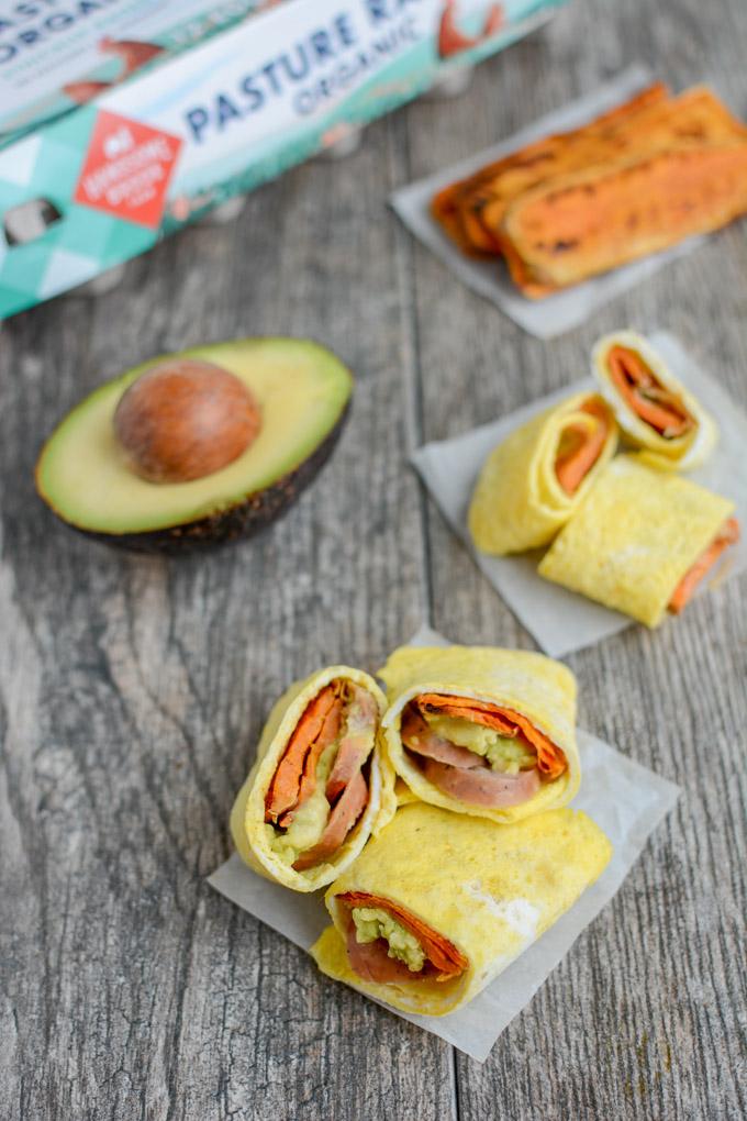 These Sweet Potato Egg Wrap Bites make an easy, healthy breakfast, lunch or snack. They're kid-friendly and can be prepped ahead of time so they come together quickly!