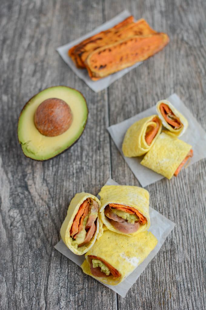 These Sweet Potato Egg Wrap Bites make an easy, healthy breakfast, lunch or snack. They're kid-friendly and can be prepped ahead of time so they come together quickly!