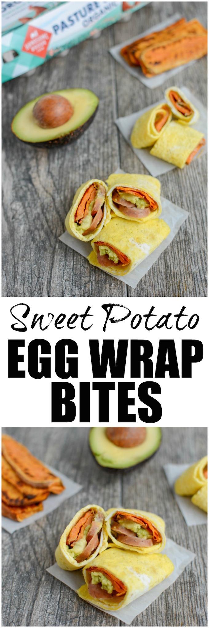 These Sweet Potato Egg Wrap Bites make an easy, healthy breakfast, lunch or snack. They're kid-friendly and can be prepped ahead of time so they come together quickly!