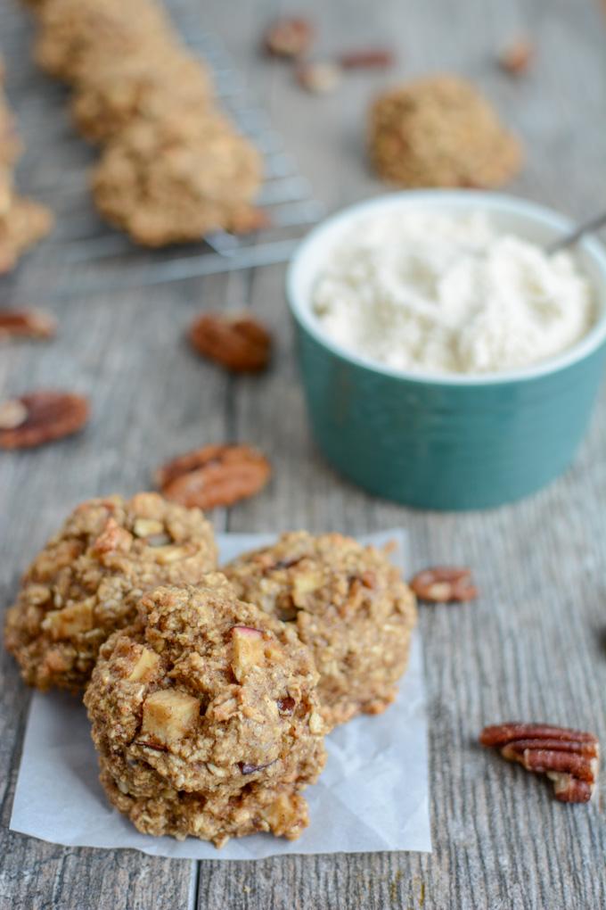 gluten-free Apple Pecan Snack Cookies with coconut flour