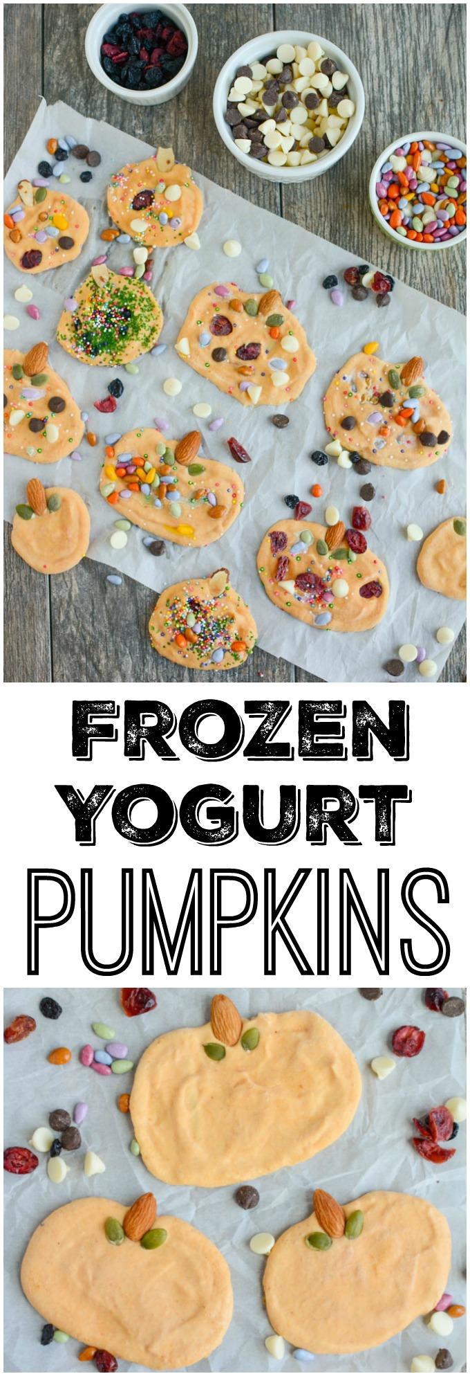 These Frozen Yogurt Pumpkins are a healthy, kid-friendly Halloween treat! They're easy to make and fun to decorate, perfect for a play date or party!