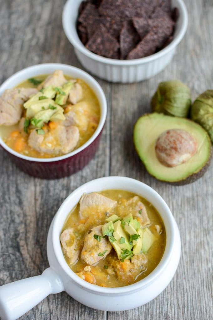 This Instant Pot Pork Chili Verde recipe is a quick, healthy dinner that couldn't be easier! Made with simple ingredients, it's full of flavor and the leftovers make a great lunch!