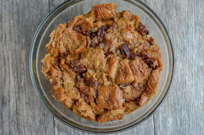 Instant Pot Gingerbread Bread Pudding in 1.5 quart bowl