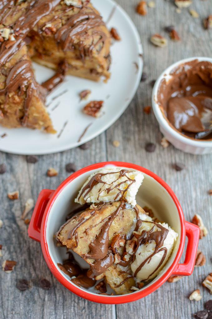 This Instant Pot Gingerbread Bread Pudding is the perfect dessert for a holiday party or family gathering. It can also be made in the oven!