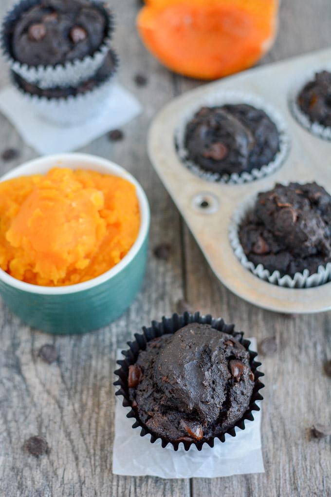 These Chocolate Squash Muffins can be eaten on the run for a grab and go breakfast and also make an easy, kid-friendly snack!