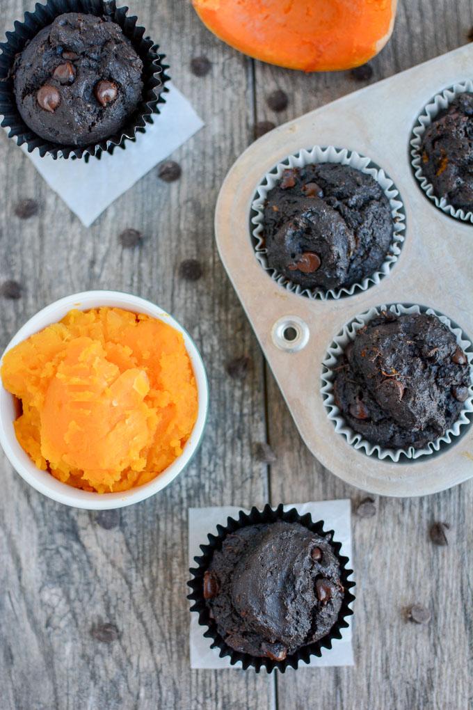 Chocolate Butternut Squash Muffins