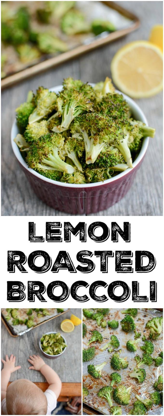 This Lemon Roasted Broccoli recipe is a simple, healthy dinner side dish. Ready in just 10 minutes and made with only 3 ingredients, this recipe is sure to be a hit!