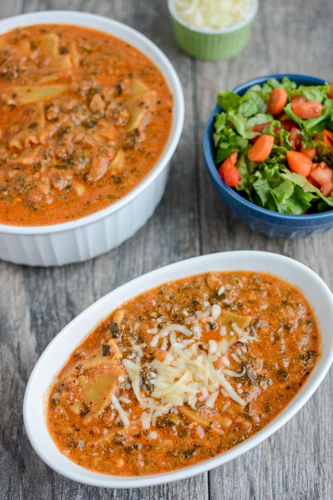 This Instant Pot Vegetarian Lasagna Soup is a quick and easy comfort food dinner that's ready in under 30 min or less. 