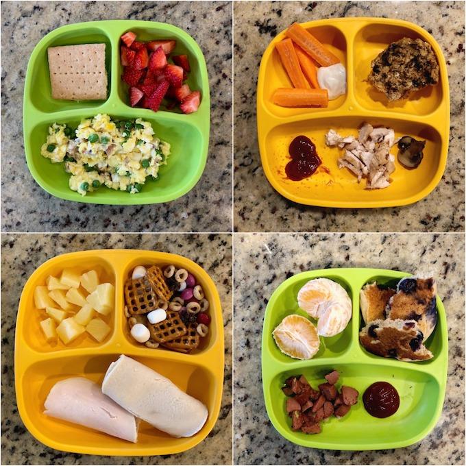 150+ Toddler Meal Ideas 12 toddler meals on divided plates