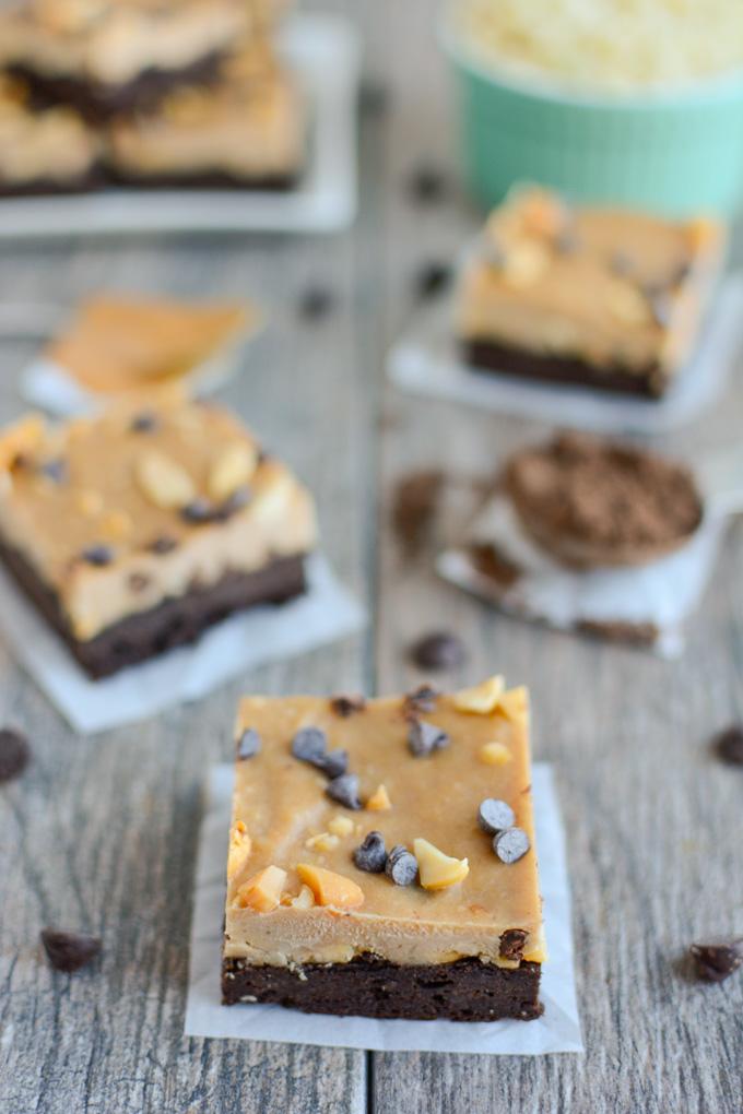 Frozen Layered Brownie Bars with sweet potato and cauliflower