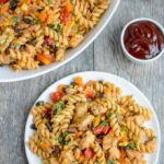 BBQ Chicken Pasta Salad made with Dreamfields rotini pasta