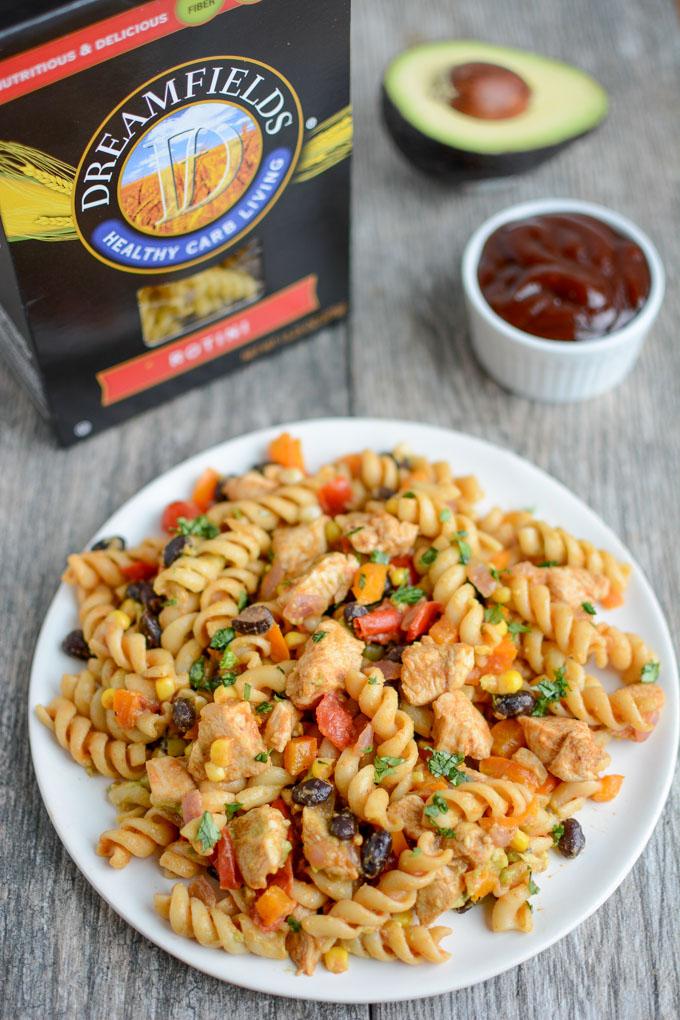 BBQ Chicken Pasta Salad with Dreamfields rotini