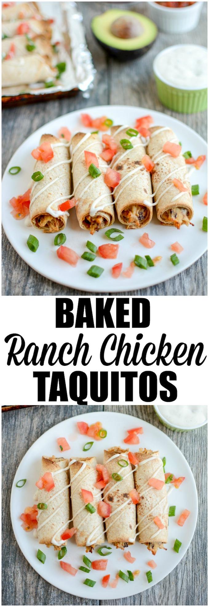 These Baked Ranch Chicken Taquitos are a quick and easy, kid-friendly option for lunch or dinner and a great way to use up leftover chicken. Make a double batch and freeze some for a busy week!