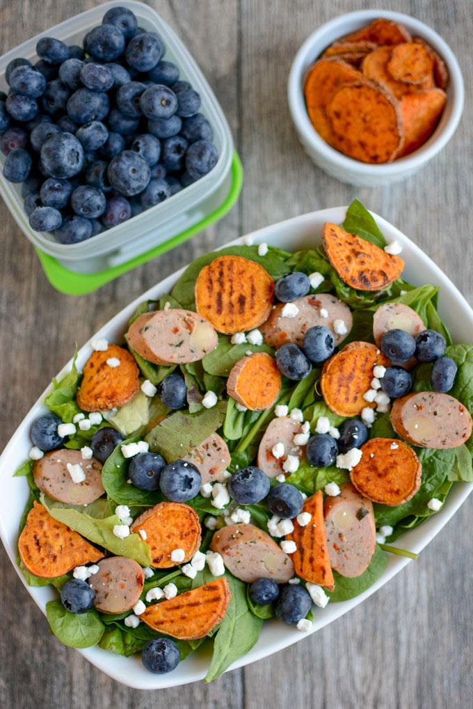 Blueberry Chicken Sausage Salad