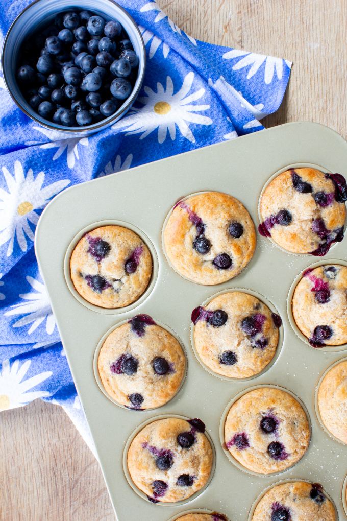 Healthy Blueberry Muffins 6 healthy blueberry muffins with Greek yogurt