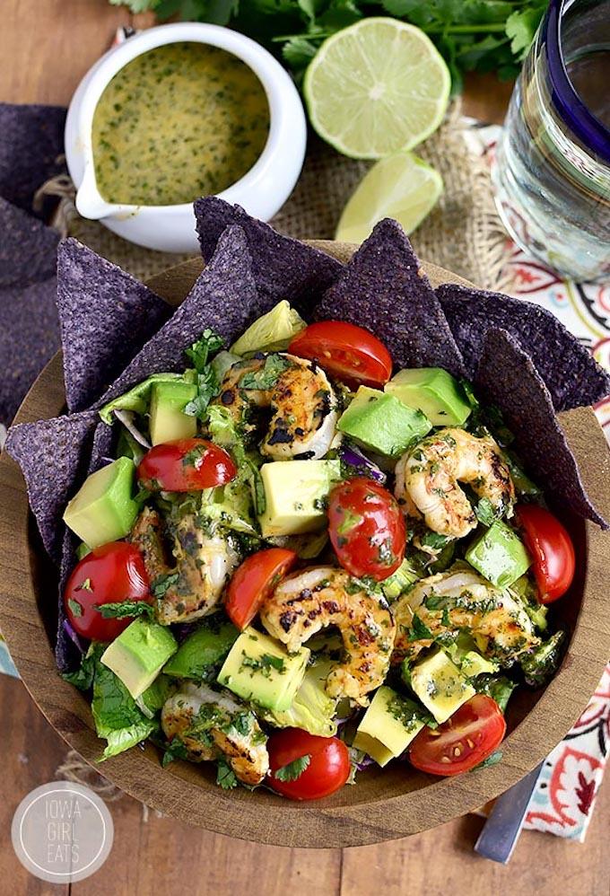 Shrimp & Avocado Taco Salad