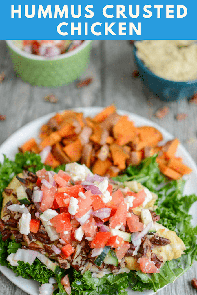 This Hummus Crusted Chicken recipe is a quick, healthy recipe that's perfect for lunch or dinner. Serve it with a side of rice, throw it in a wrap or pita or serve it over a bed of greens. 