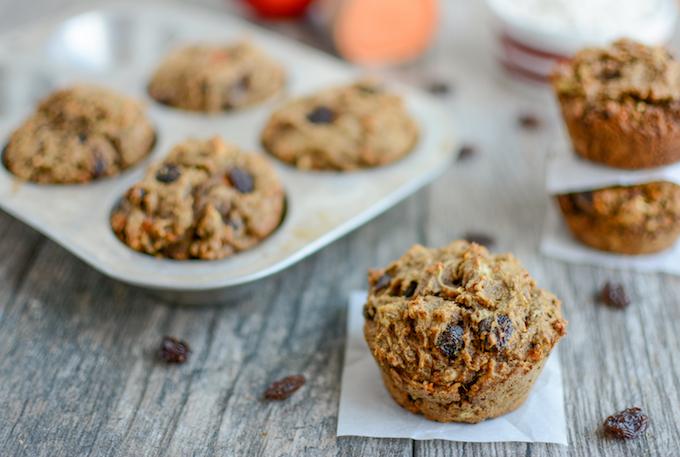 Cinnamon Raisin Sweet Potato Muffins (nut-free)