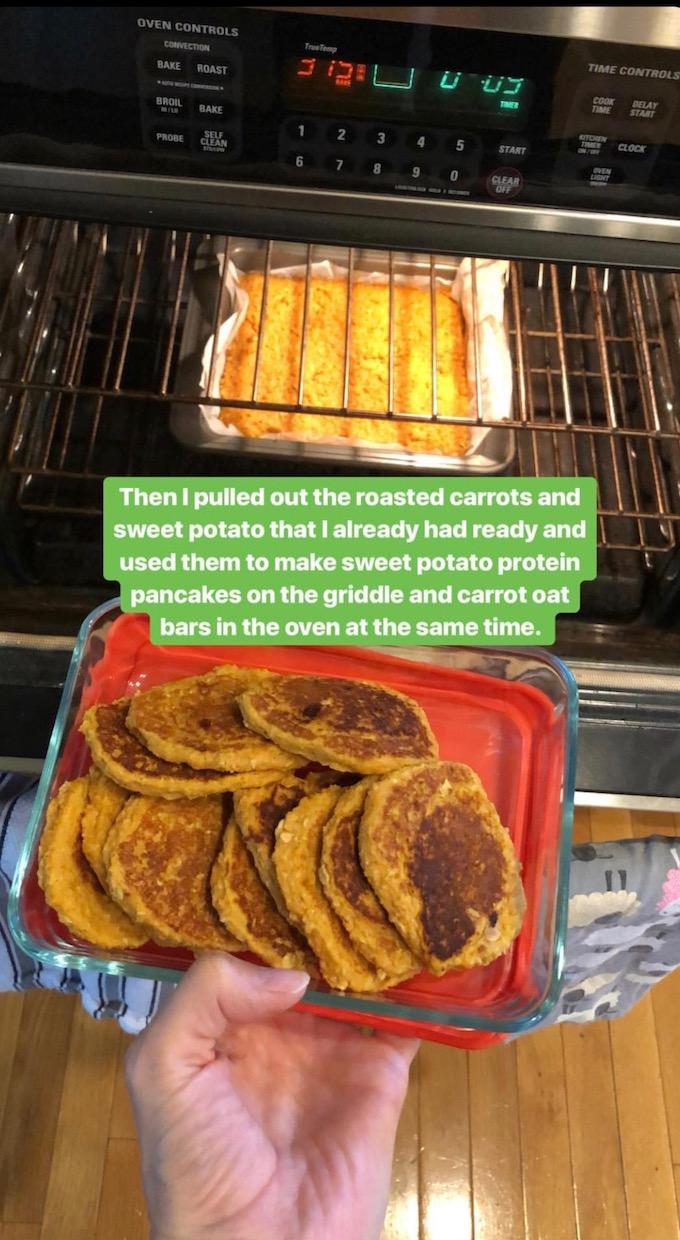 food prep pancakes and carrot oat bars