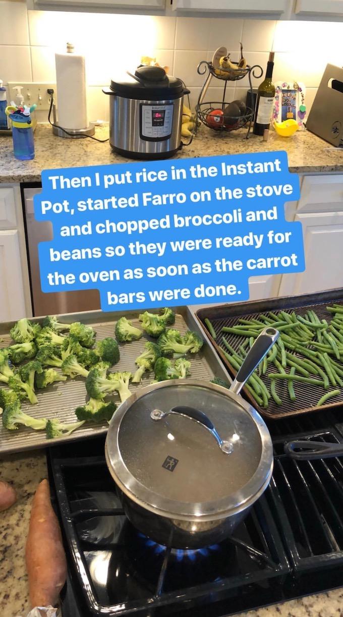 food prep veggies and grains