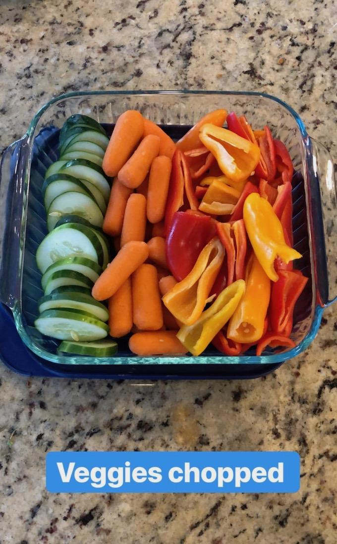 food prep snacking veggies