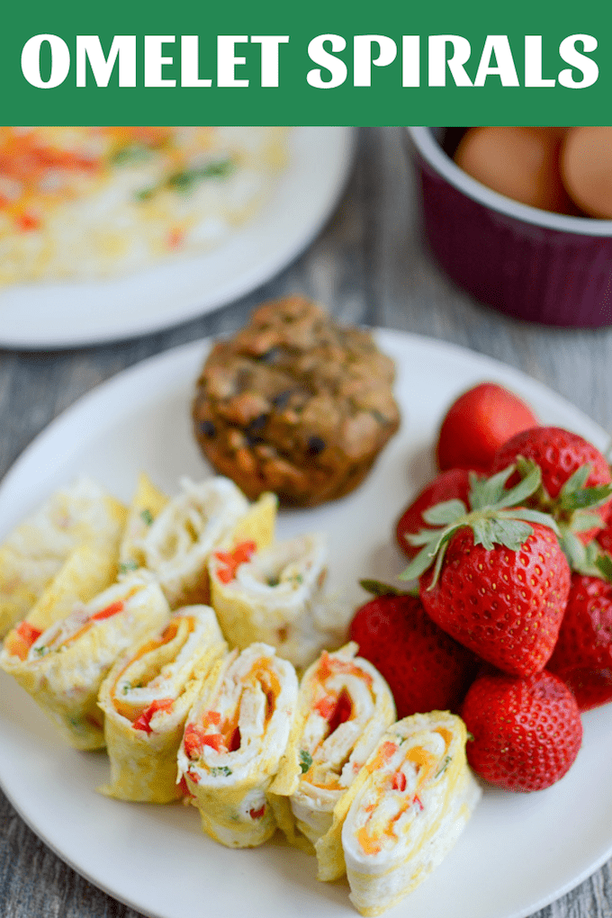 These Omelet Spirals are a fun, kid-friendly twist on egg wraps. Add your favorite mix-ins and whip up a batch in just a few minutes. Perfect for school lunches, breakfast and snack time!